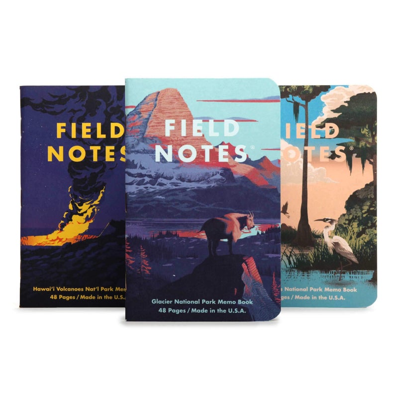 Field Notes: National Parks Series (Series F - Glacier, Hawai'I Volcanoes, Everglades) - Graph Paper Memo Book 3-Pack - 3.5 x 5.5 Inch - Image 1